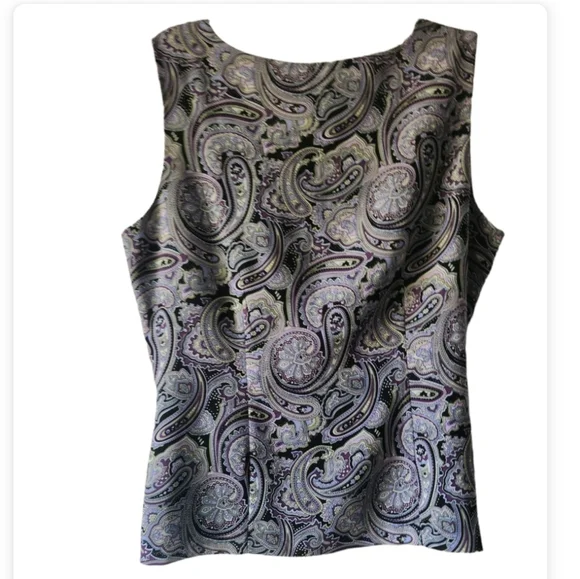 CASUAL CORNER ANNEX PAISLEY PATTERN SLEEVELESS TOP NWT SZ 14 - Picture 2 of 3
